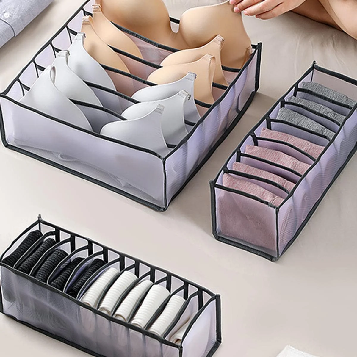 Schrank-Organizer für Socken, Zuhause, getrennte Unterwäsche-Aufbewahrungsbox, 7/9/11 Gitter