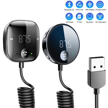 FM-Transmitter Auto Bluetooth-Empfänger 5.0 AUX Audio Wireless Adapter für Freisprecheinrichtung