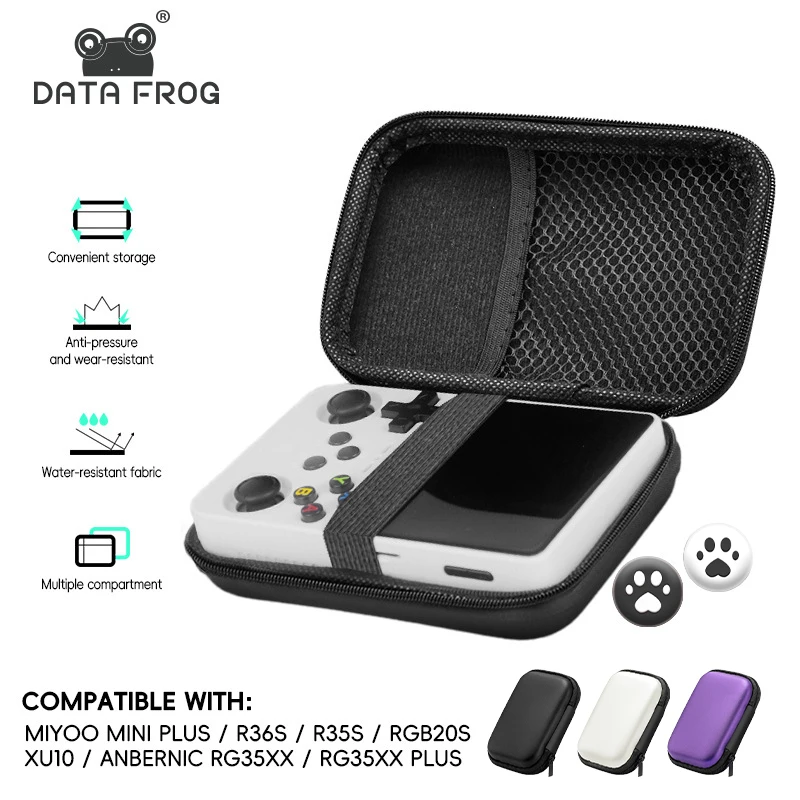Data Frog für R36S Hülle Retro Videospiel Taschen EVA Hülle für RG35XX R35S Miyoo Mini Plus Founded