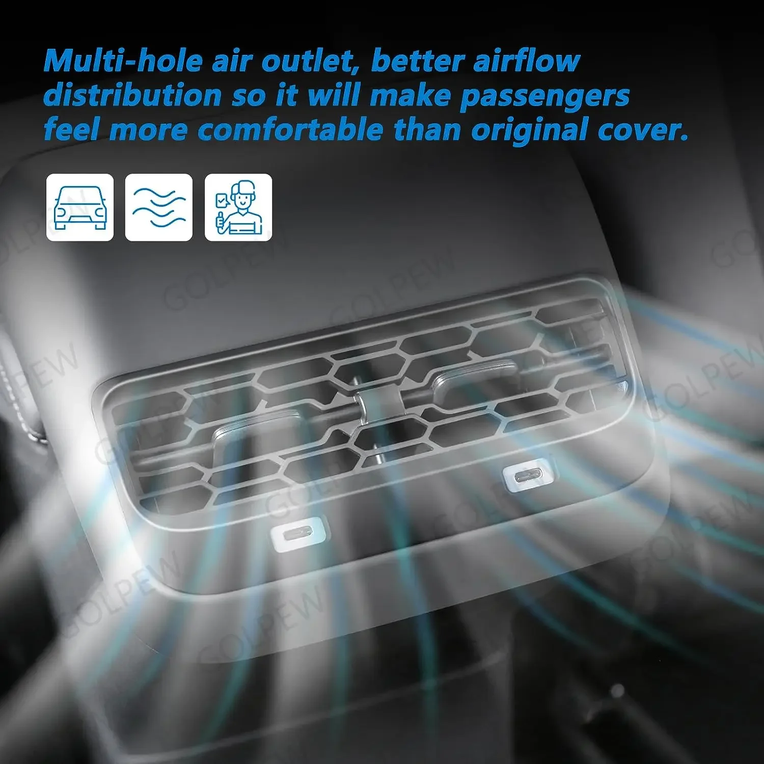 Hinten Air Vent Abdeckung Für Tesla Modell 3Y Zubehör Mittelkonsole – Bild 4