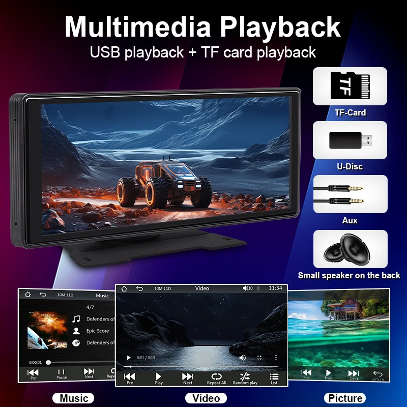 10,26 "Auto Spiegel Radio Multimedia Video Player Universal Wireless – Bild 4