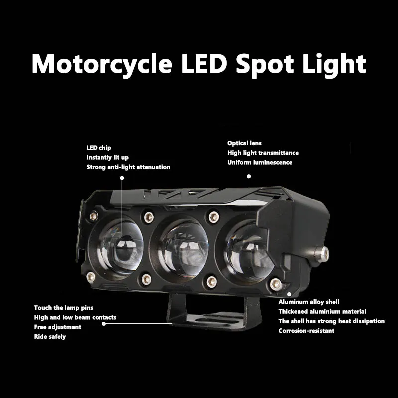 Motorrad LED Spot Licht Dual Farbe Hallo/Abblendlicht Nebel Lampen – Bild 4