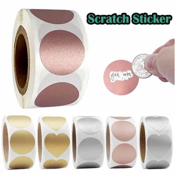 Rolle, wasserdichte Beschichtung, Kratzaufkleber, 2,5 cm, perfekt für Werbung, Lotteriespiel (300 Stück)