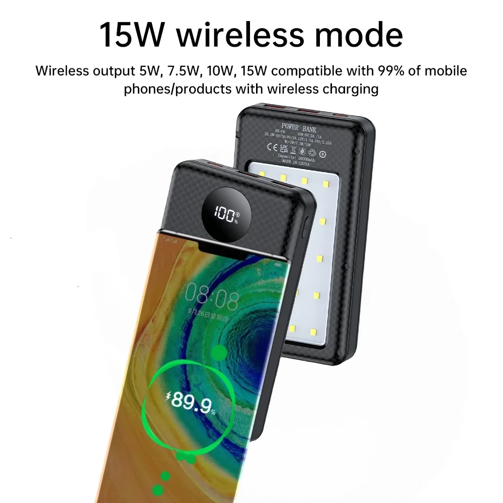 Powerbank-Gehäuse für 6× 18650 Akkus, 22,5 W und 15 W kabellos – Bild 2