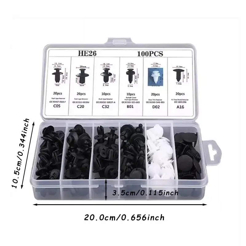 Auto Fastener Clip Kit Fender Niet Clips Auto Körper Push (100 Stück) – Bild 6