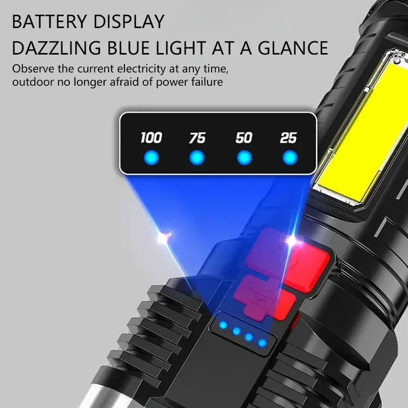 5 LED-Hochleistungs-LED-Taschenlampen, wiederaufladbarer – Bild 4