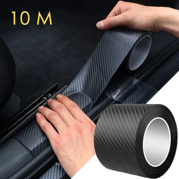 1-10m Nano Kohle faser Auto 3d Klebeband Aufkleber Tür Spiegel Paste Schutzst reifen DIY Schutz folie
