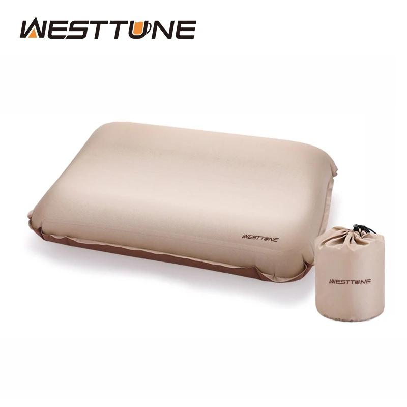 Westtune Camping-Kissen, tragbar, selbstaufblasend, Schlafkissen, 3D, ultraleicht, Schwamm, kompaktes Kissen