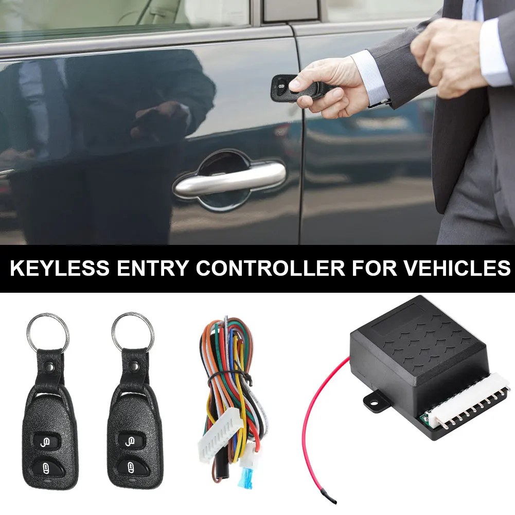 12 V Autotürschloss mit 2 Fernbedienungen, automatische Verriegelung – Bild 4