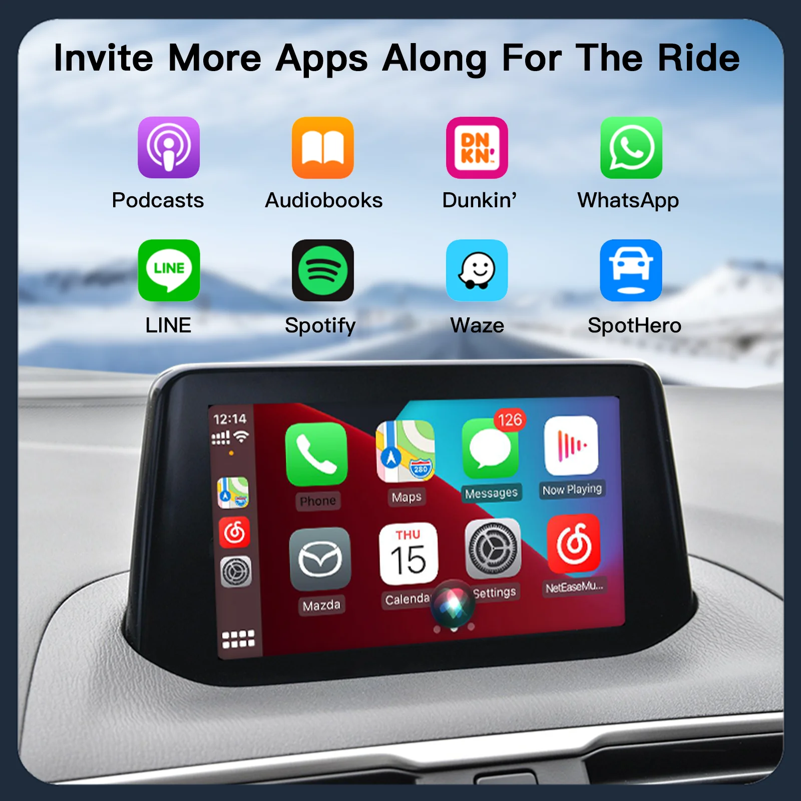 P2 Kabelgebundener oder P3 Kabelloser Apple CarPlay Android Auto – Bild 5