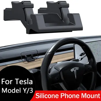 Silikon-Handyhalterung für Tesla Model Y 2020-2026 und Model 3 Zubehör 2017-2026, auch als Lüftungshaken