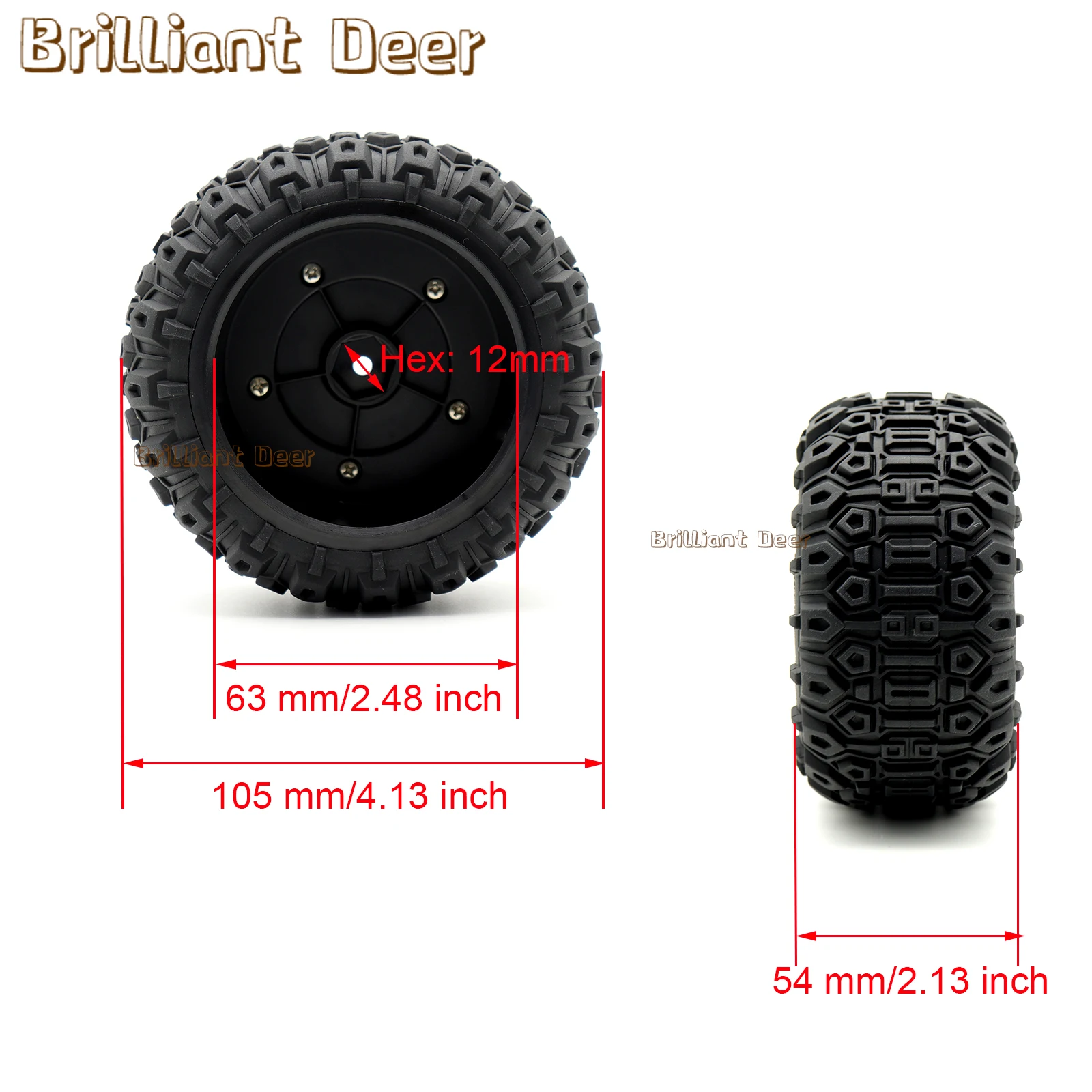 12mm Sechskant RC Reifen und Rad Upgrade Teile für Traxxas 1/10 MINI – Bild 6