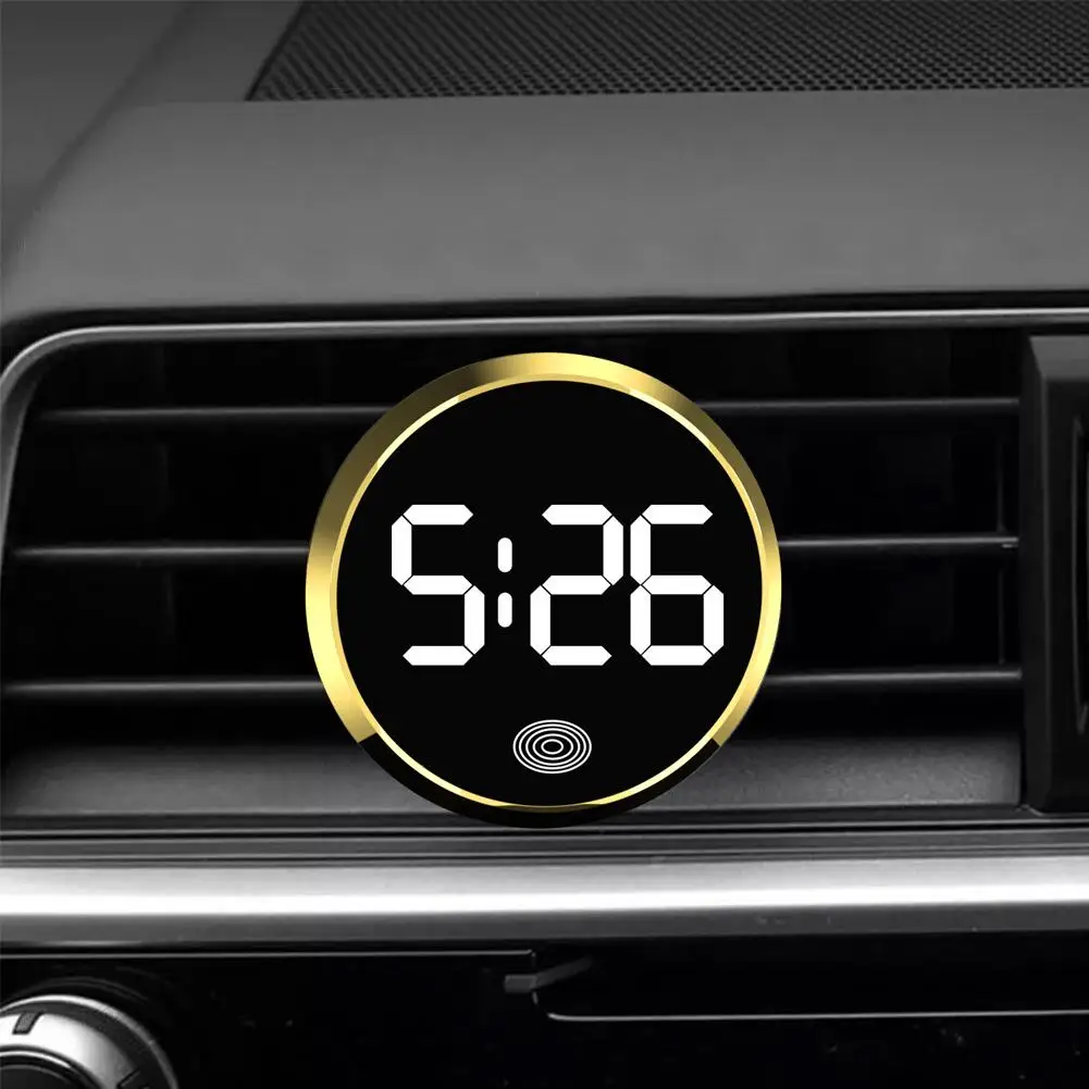 LED Auto Uhr Leuchtende Autos Interne Stick-On Mini Digital Uhren Auto – Bild 3