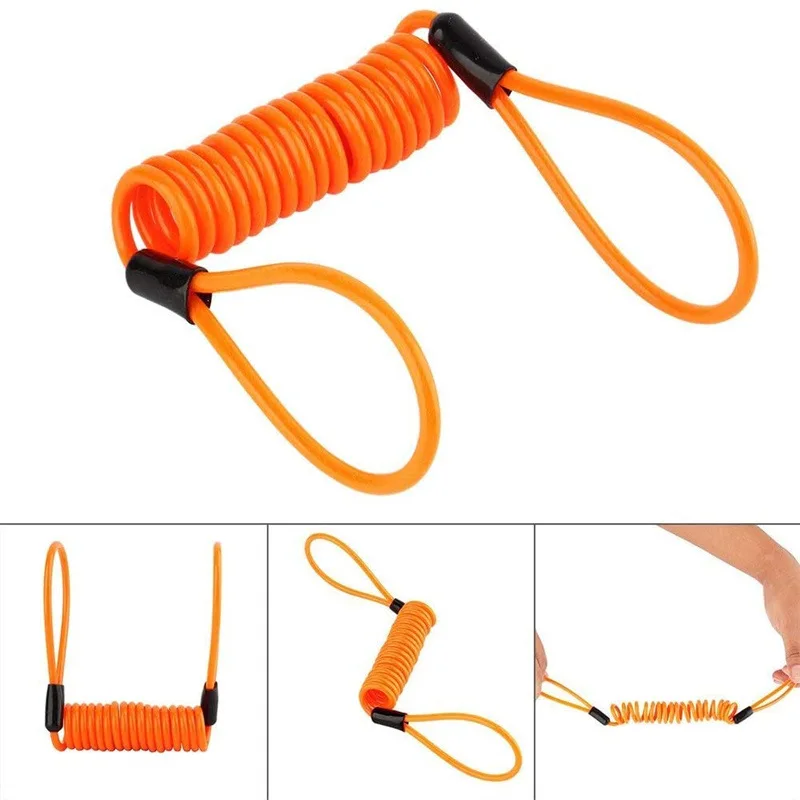 120 cm Motorrad Frühling Kabel Schloss Anti Diebstahl Seil Alarm Disc – Bild 5