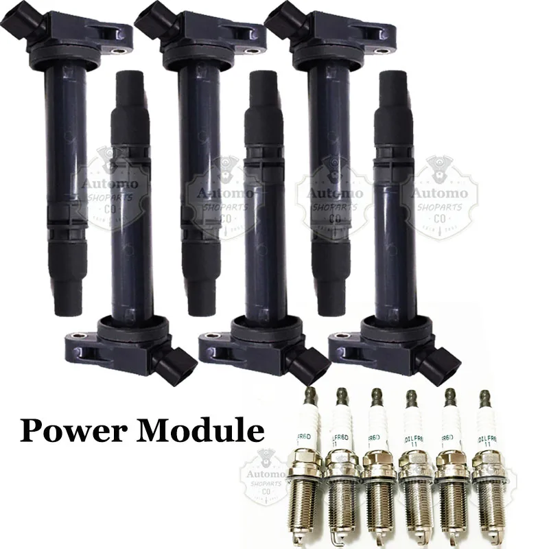 6 Zündspulen-Zündkerzen für 3.5 V6 Toyota Sienna Avalon Camry Highlander Rav4 Venza Lexus RX350 ES350 RX450h