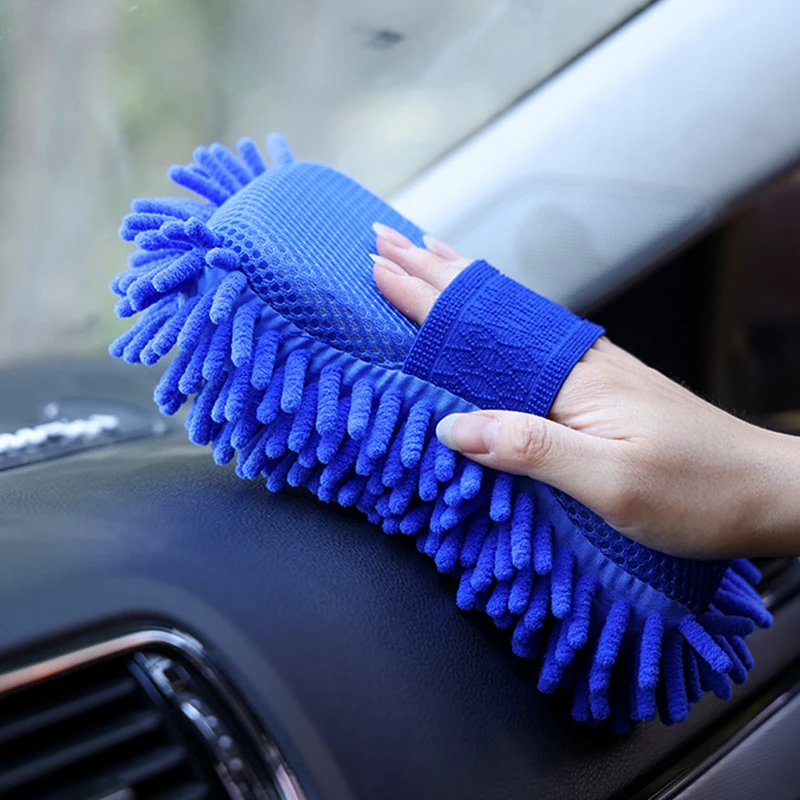 Auto Detaillierung Pflege Waschen Handschuhe Auto Waschen Mikrofaser Chenille Schwamm Auto Multifunktions