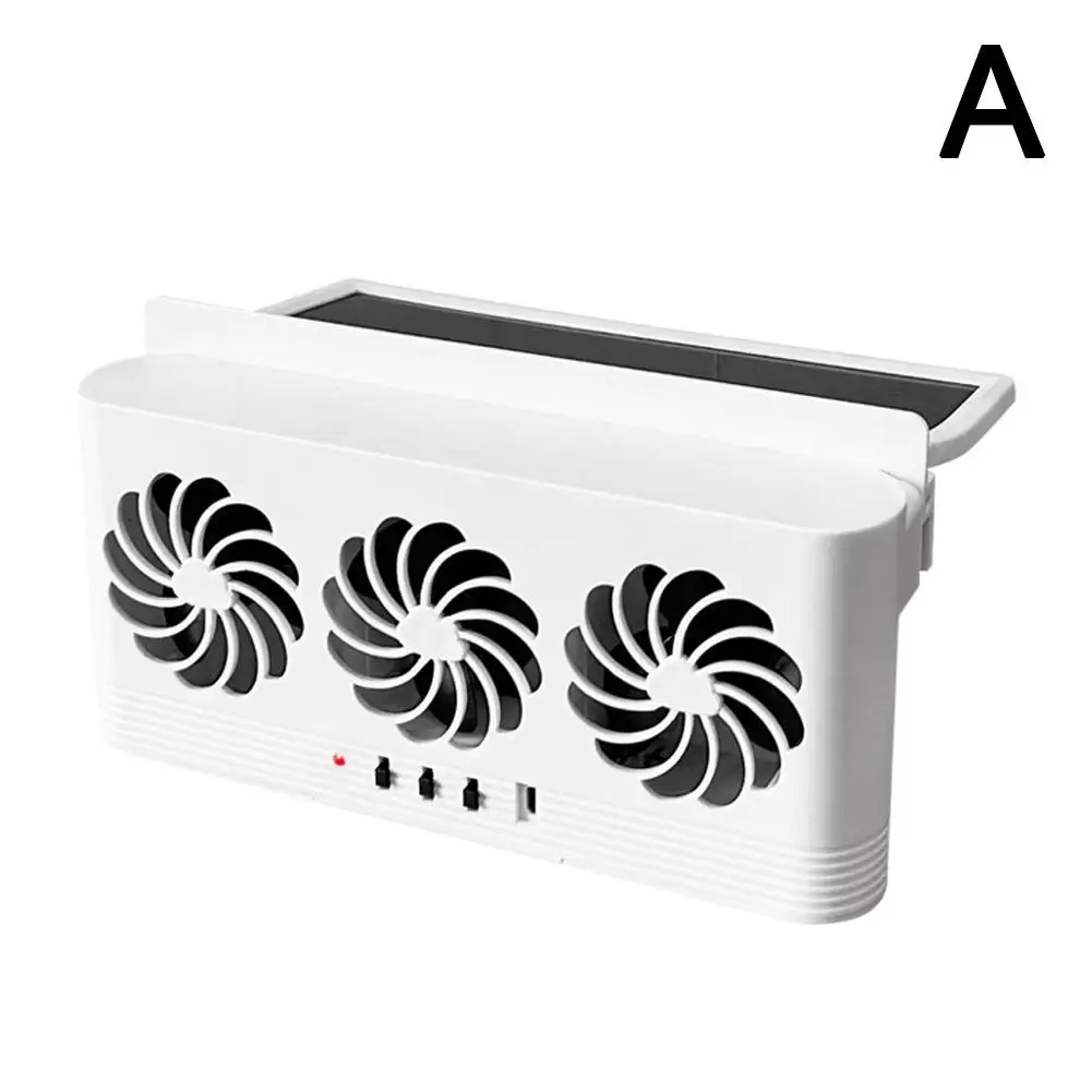 Solarbetriebener Auto-Kühler-Lüfter mit 3 Luftausläsern, Auto-Fenster-Entlüftungsventilator, USB-betriebener