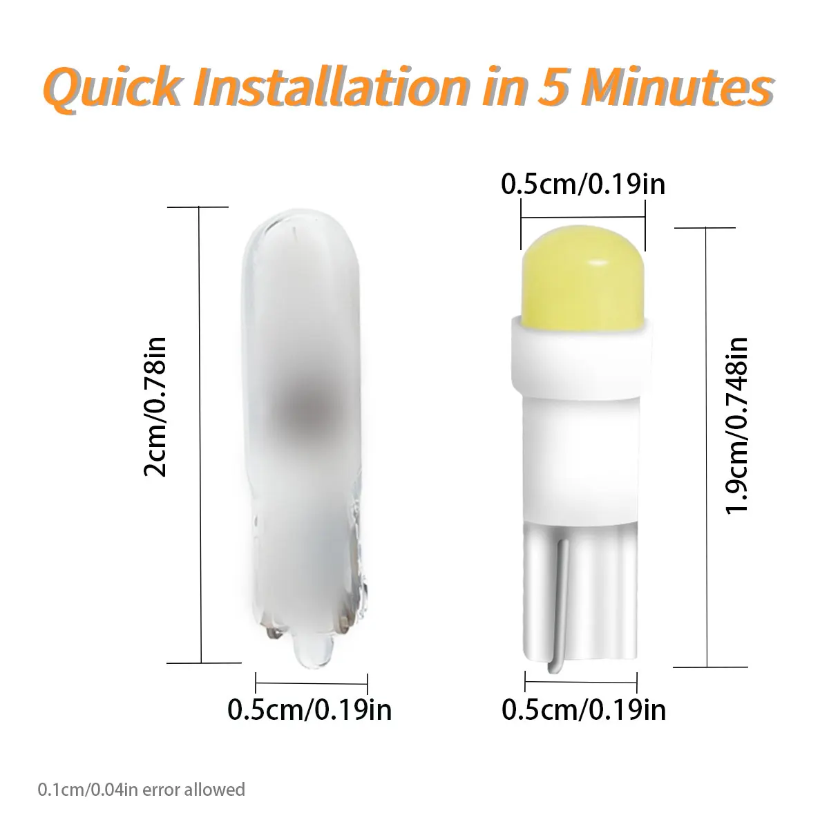 T5 Led-leuchten W 1,2 W W3W LED Auto Innen Licht Auto Seite (10 Stück) – Bild 6
