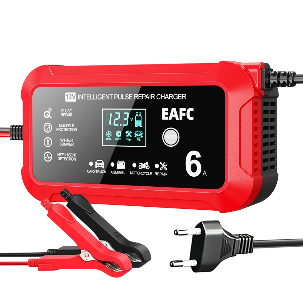 Autobatterie-Ladegerät 6a 12v Auto und Motorrad Batterie ladegerät Blei-Säure-Batterie smart Reparatur