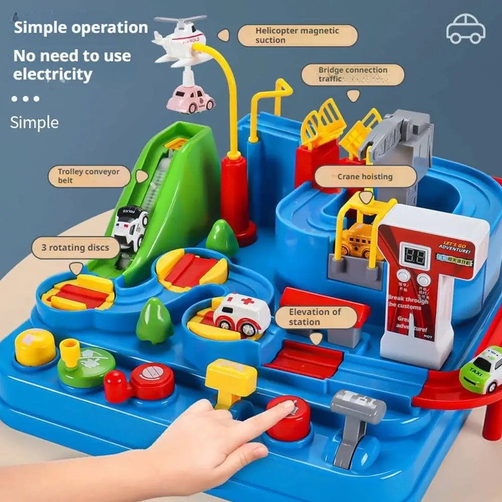 Racing Rail Car Modell Lernspielzeug Kinder Verfolgen Abenteuerspiel Tiere Weltraumrakete Spielzeug Gehirn