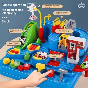 Racing Rail Car Modell Lernspielzeug Kinder Verfolgen Abenteuerspiel Tiere Weltraumrakete Spielzeug Gehirn