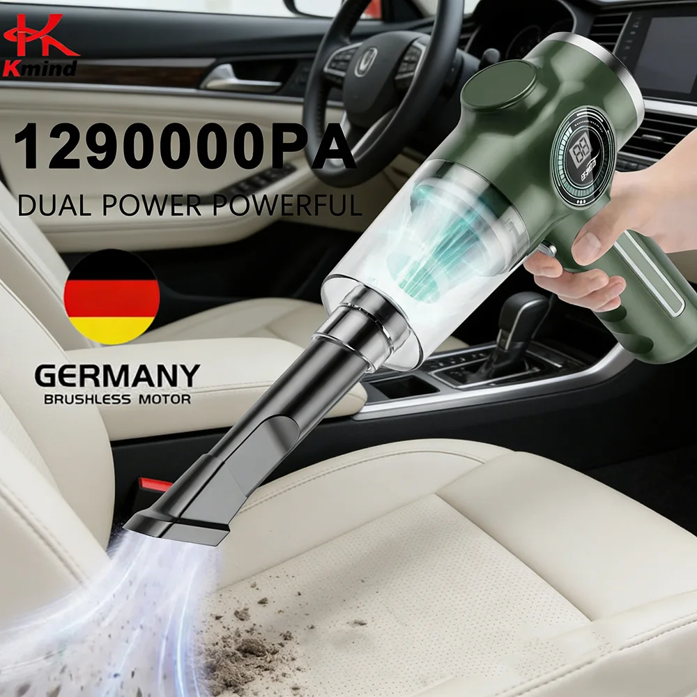 Tragbarer Kabelloser Auto-Staubsauger, Leistungsstarker Nass- und Trocken-Handstaubsauger für Staub, Tierhaare