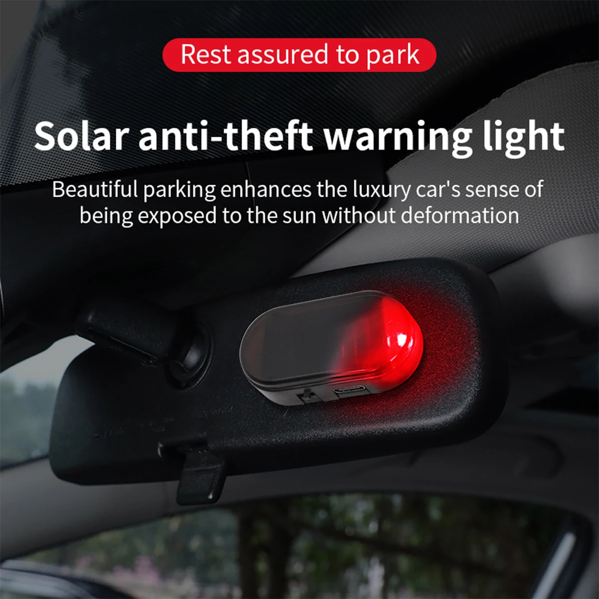 Auto Gefälschte Sicherheit Licht Solar Powered Simulierte Dummy Alarm – Bild 4
