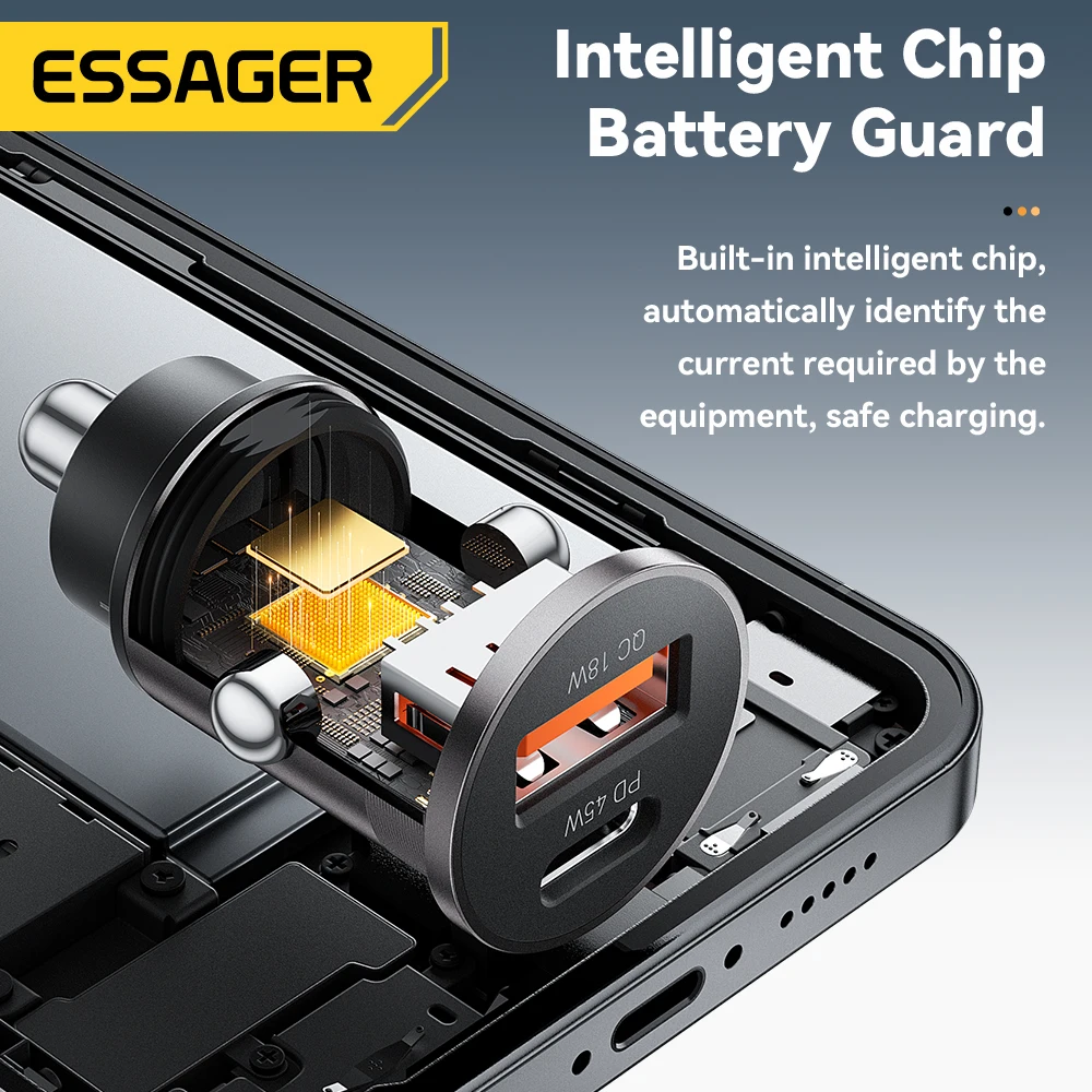 Mini Auto-Ladegerät 45 W mit USB-C, PD 3.0 und QC 3.0 – Bild 6