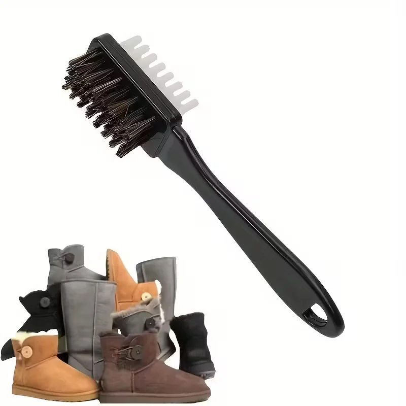 2-in-1 Wildleder- & Schuhbürste mit Radierer | Für Stiefel, Nubuk – Bild 2