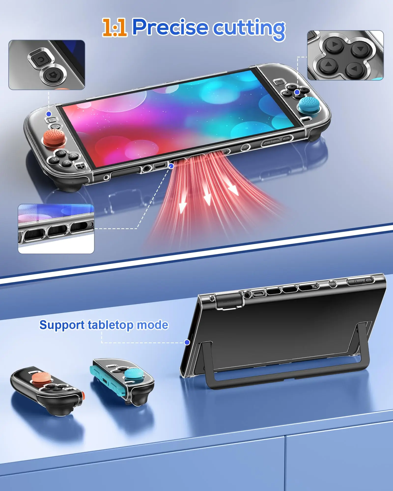 Transparente Schutzhülle für Nintendo Switch 2 Konsole und Joypad – Bild 5