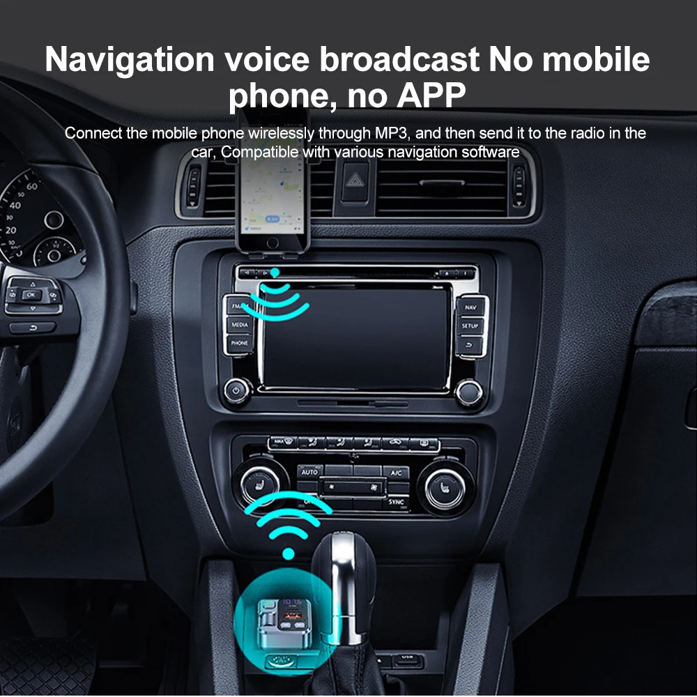 Bluetooth 5,1 Auto FM Sender Auto MP3 Stereo Musik Player Freis prec – Bild 4