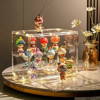 Klare Displaybox für Fingures, faltbare Spielzeugvitrine aus klarem Acryl für Figuren und Blindbox-Puppen