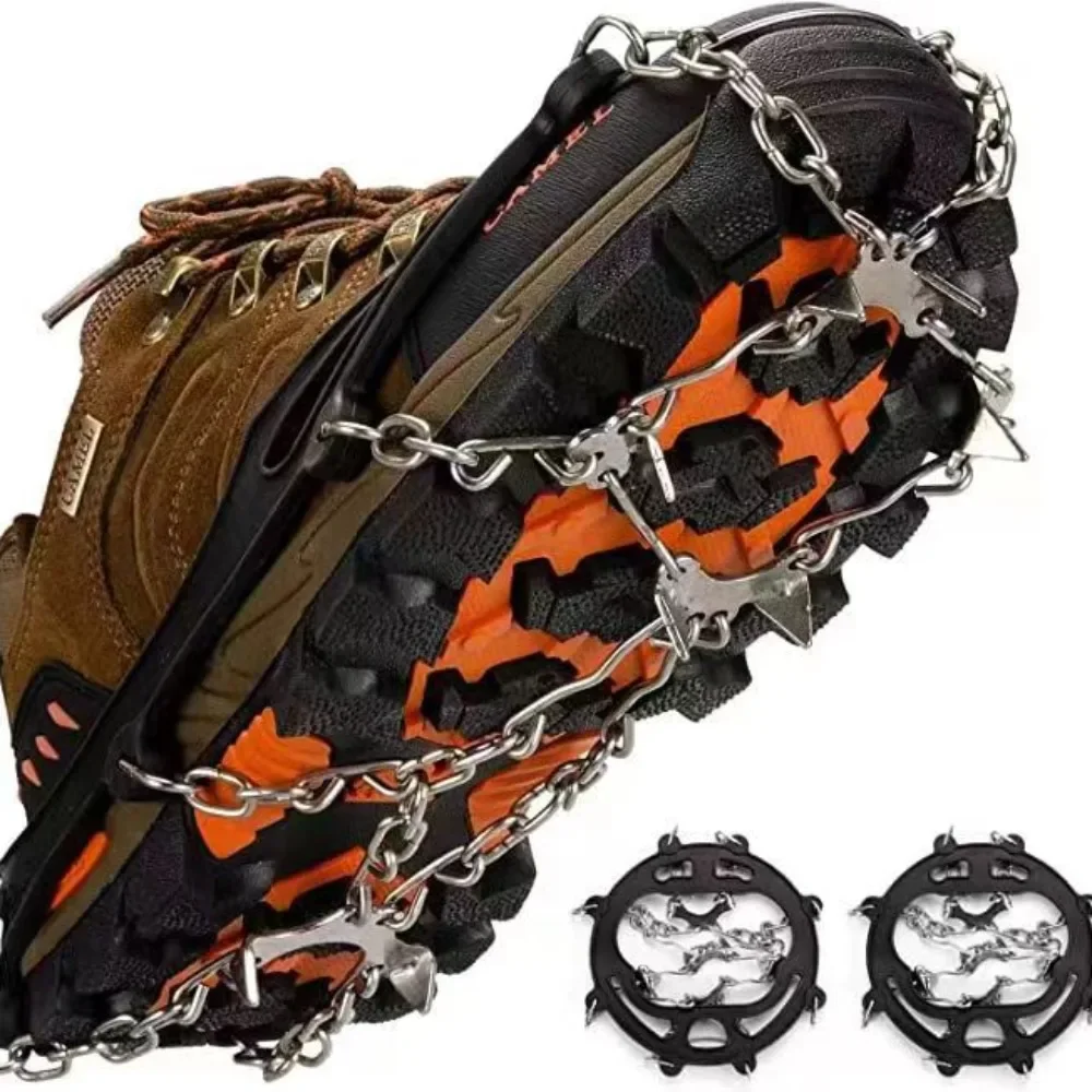 Outdoor Winter Wandern Klettern Schnee Spikes Steigeisen Stollen Kette Krallen Griffe Stiefel Abdeckung Eis