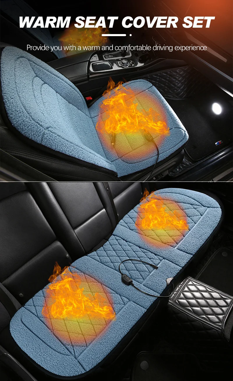 Beheizter Autositzbezug 12V Schnellheizender Sitzkissen Warmer Plüsch – Bild 6