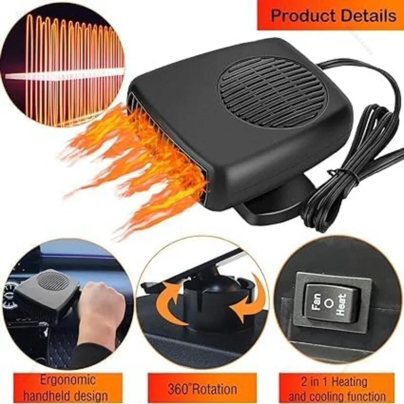 150W Auto-Heizlüfter 12V/24V Luftkühler Tragbarer Demister Entfrostungs-Heizlüfter Trockner