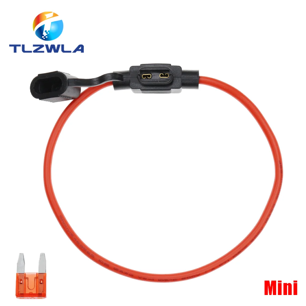 Wasserdichter 32V Mini Small Medium Auto Sicherungshalter 18/1614/12/10AWG und Auto-Flachsicherung 3A 5A 7,5A