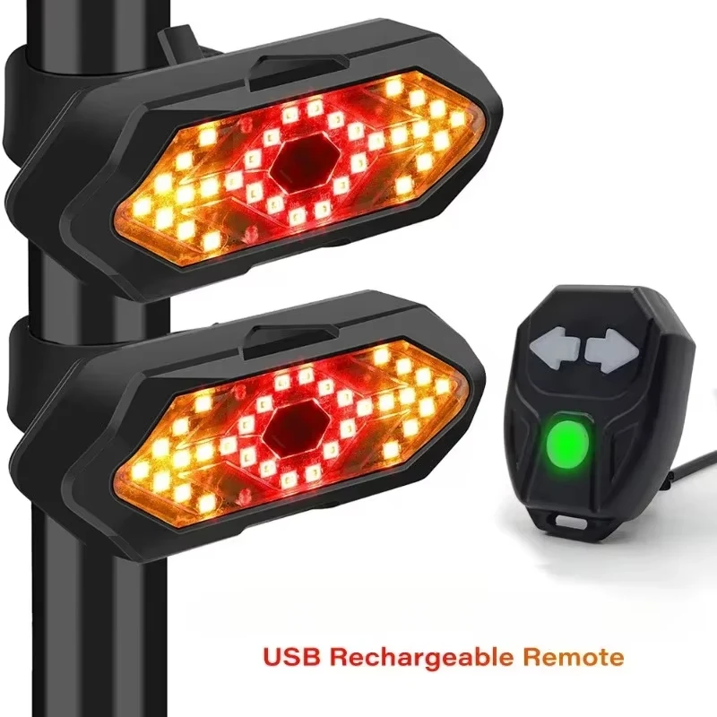 Fahrrad Blinker Rücklicht Drahtlose LED USB Aufladbare Rücklicht Fernbedienung Warnlicht für Fahrrad