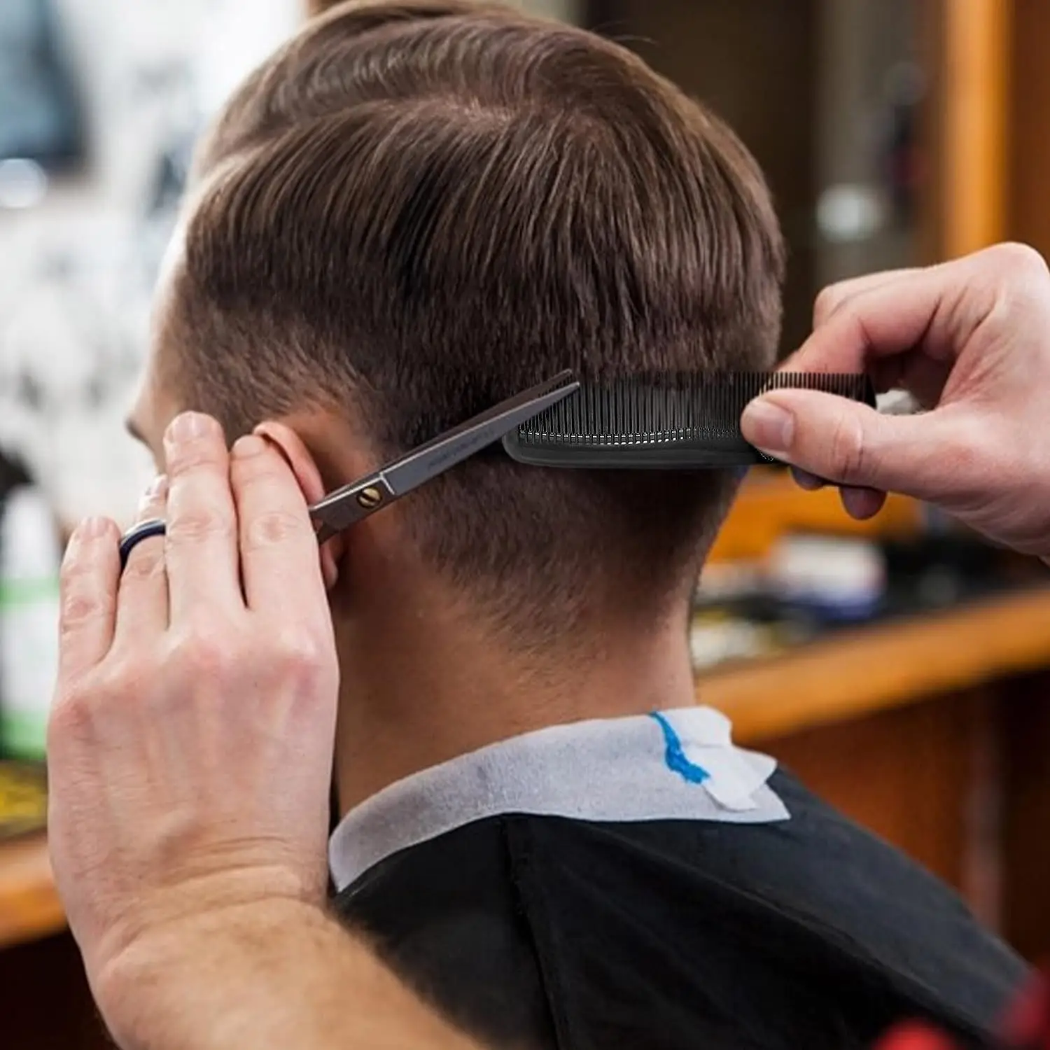 Schwarzer Haarstyling-Kamm, Haarkamm mit feinen Zähnen (5 Stück) – Bild 3