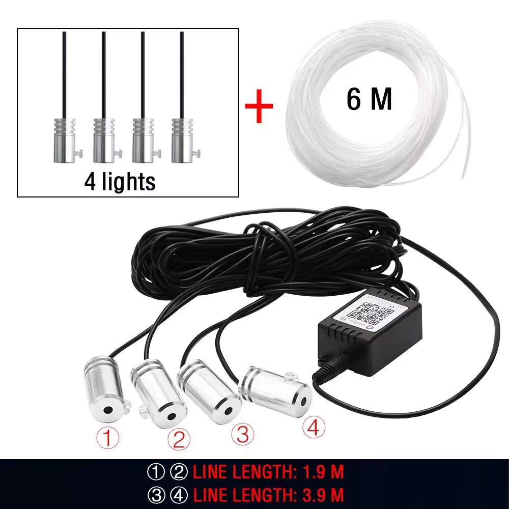 LED Auto Innenraum Umgebungs streifen Lichter RGB Glasfaser Atmosphäre Neon beleuchtung Kit mit App
