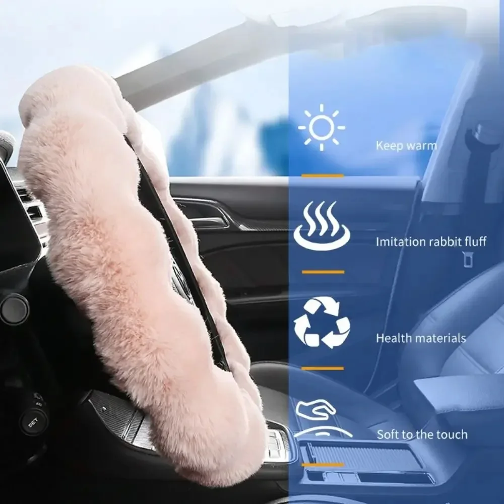 Winterwarmer, weicher, flauschiger Plüsch-Lenkradbezug für Autos – Bild 4