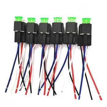 30 A/12 V Auto-Relais mit Sicherung, 6 Sätze amerikanischer Standard-Draht und Sockel für elektrische