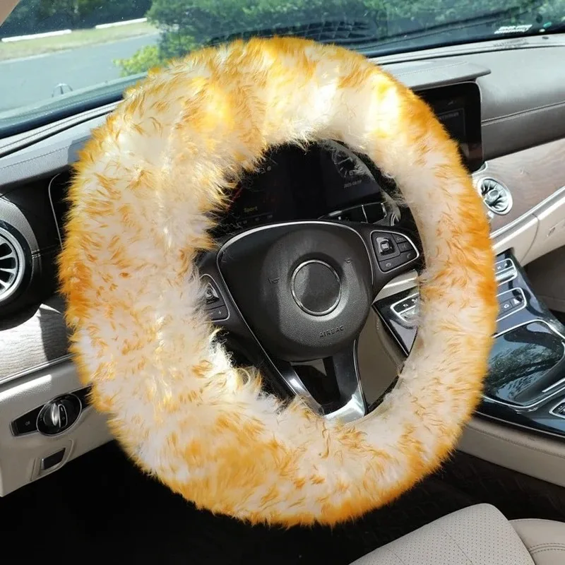 Winterlicher, gemütlicher langer Auto-Lenkradbezug aus Plüschwolle – Bild 5