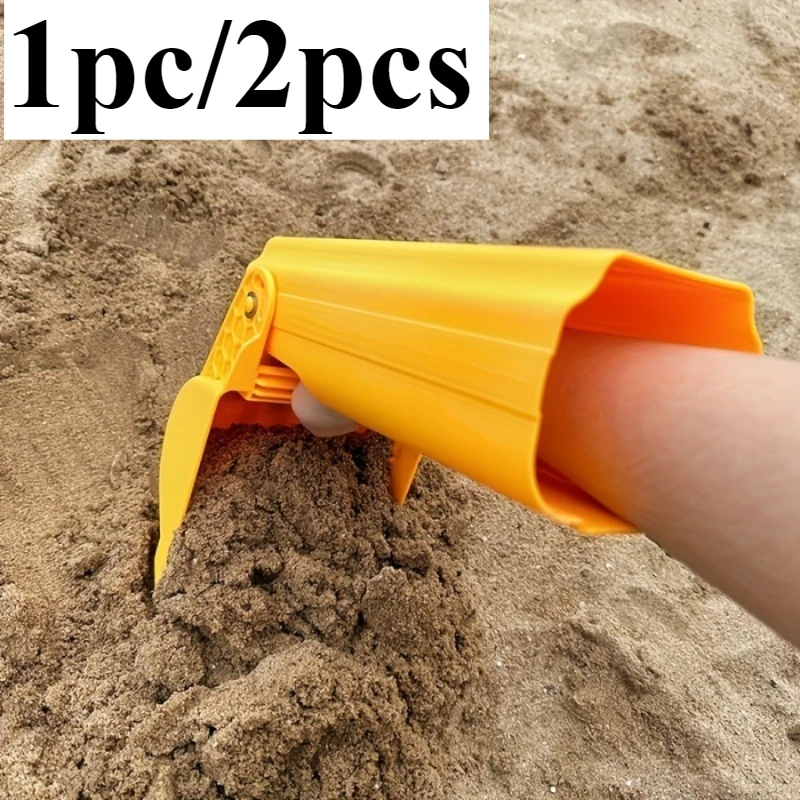 Pro Sand- und Schneeschaufel - lebendiges orangefarbenes Strandgrabenwerkzeug für Kinder/Erwachsene (2 Stück)