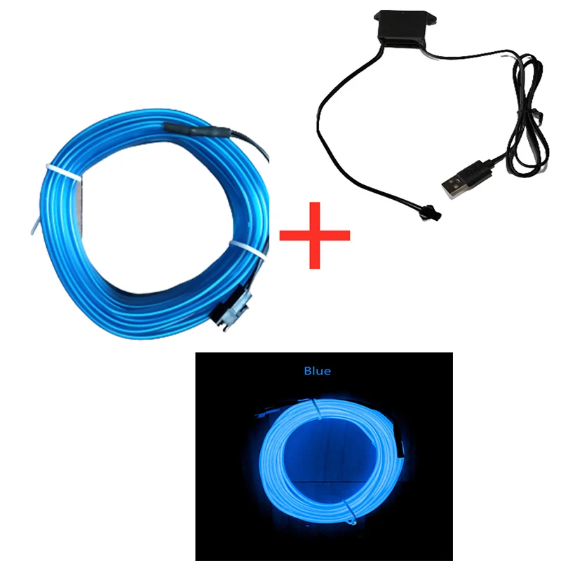 1M/3M/5M Auto Innen Led Dekorative Lampe EL Verdrahtung Neon Streifen Für Auto DIY flexible Umgebungs Licht