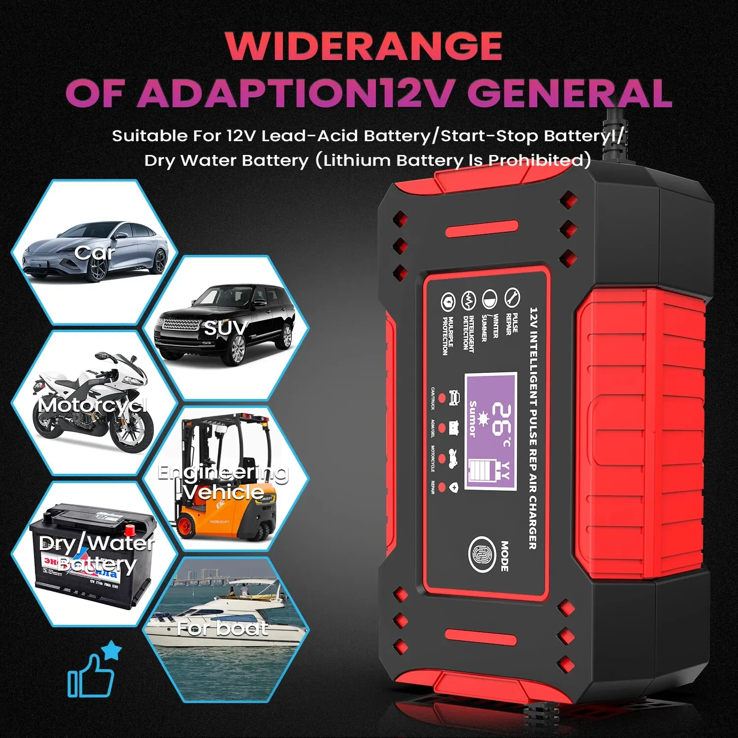 6A 12V Intelligentes Autobatterie-Ladegerät Auto – Bild 6