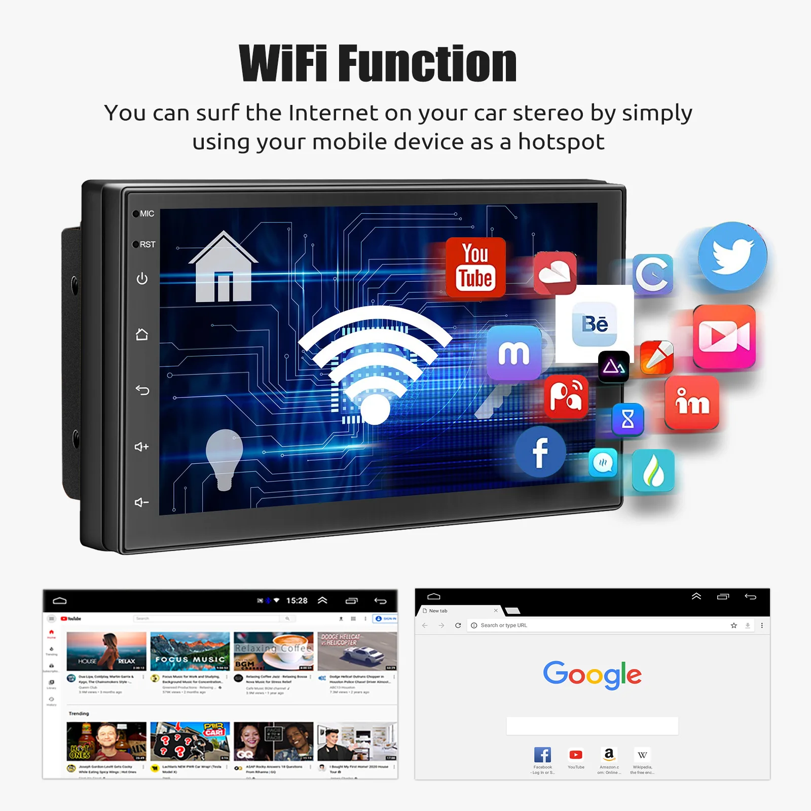 ESSGOO 7 9 10 "Autoradio Android Auto Carplay Auto Stereo Multimedia – Bild 5