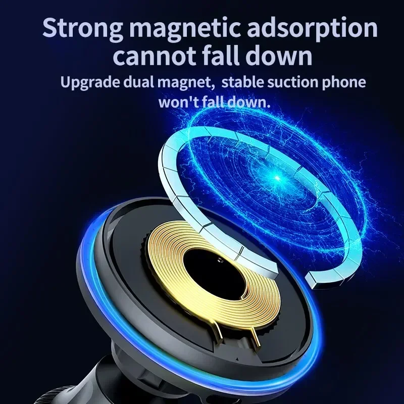 Magnetisches kabelloses Auto-Ladegerät mit RGB-Licht für MagSafe – Bild 6