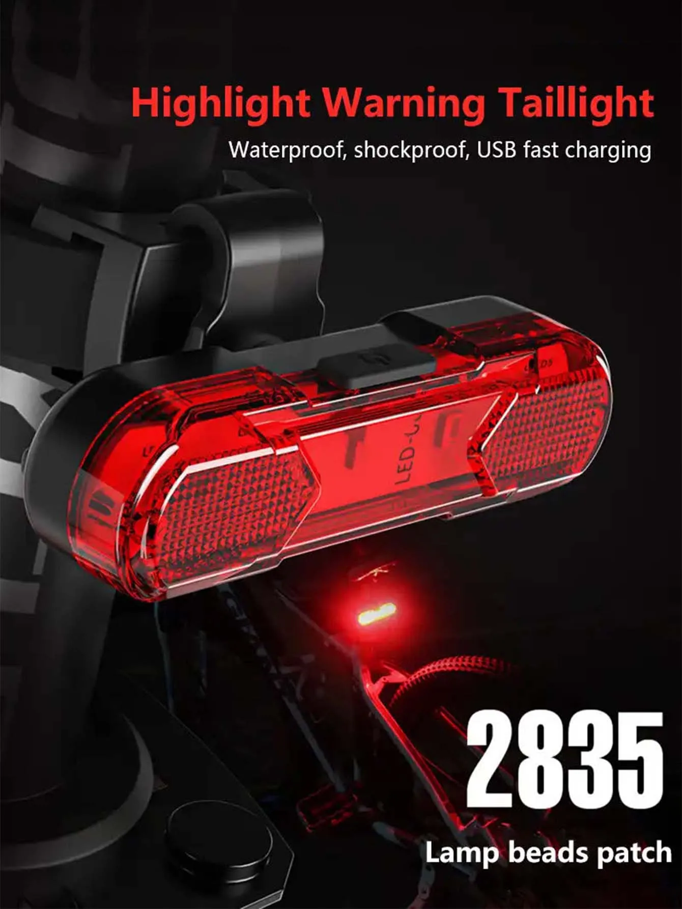 Wasserdichte LED Fahrrad Licht USB Aufladbare Fahrrad Schwanz Sicherheit Warnung Licht Fahrrad Zubehör