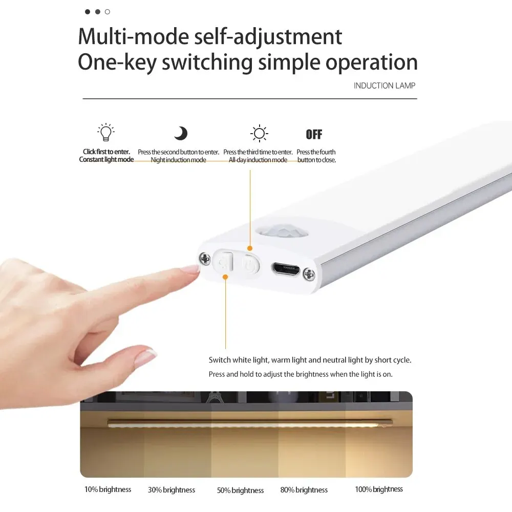 LED-Schrank leuchte USB Typ C wiederauf ladbare Bewegungs sensor – Bild 5