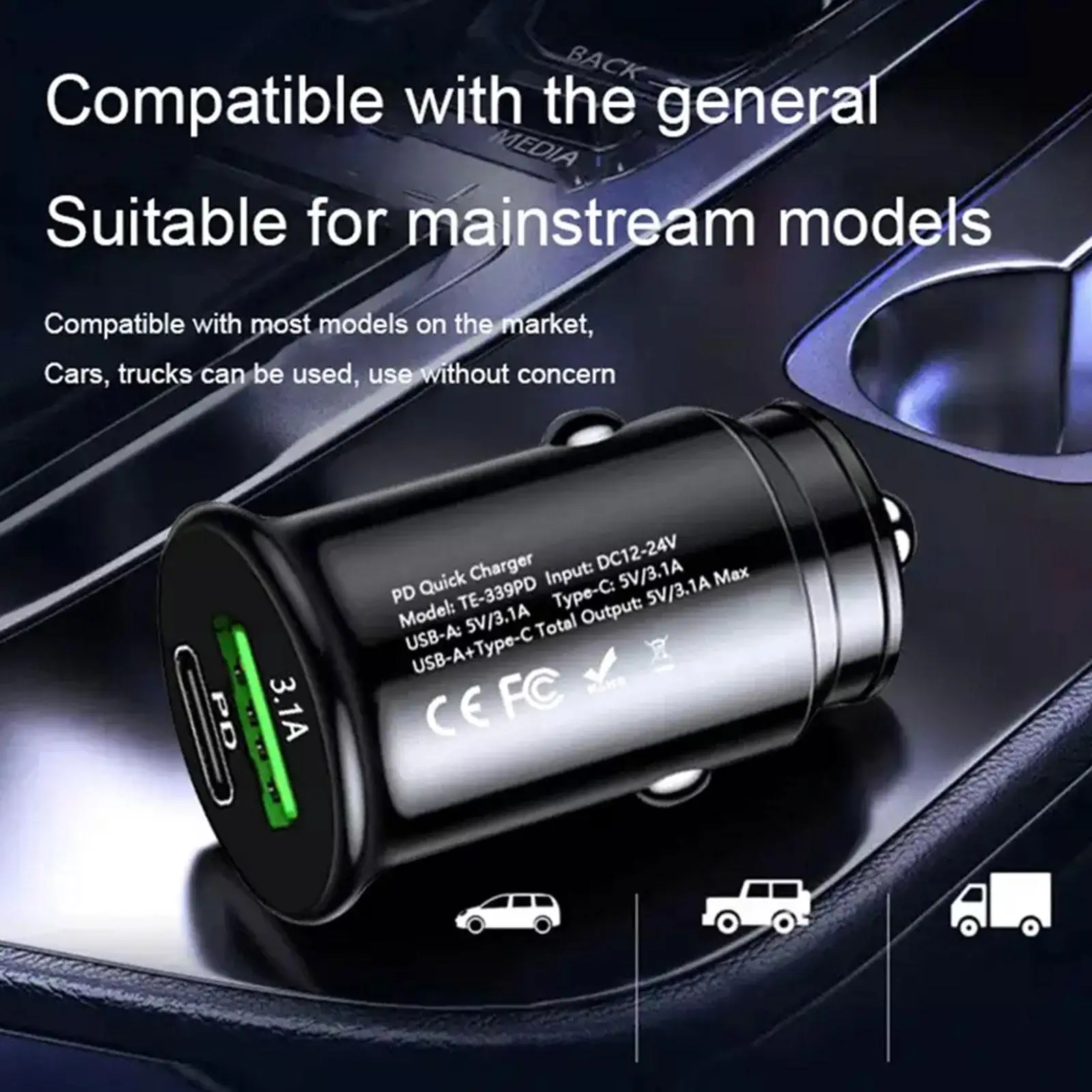 2.1a schnelle Auto ladegeräte USB PD Typ C QC 3,1 Steckdosen adapter – Bild 5